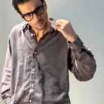 پیراهن اورجینال جیستو دودی - نمای کامل مدل پوشیده